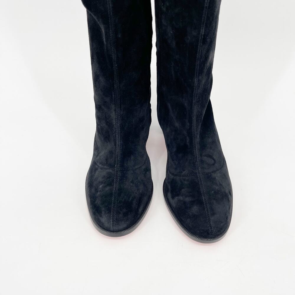 Christian Louboutin Stretchadoxa Black Over the Knee Block Heel Boots EU 36.5 - Picture 6 of 12